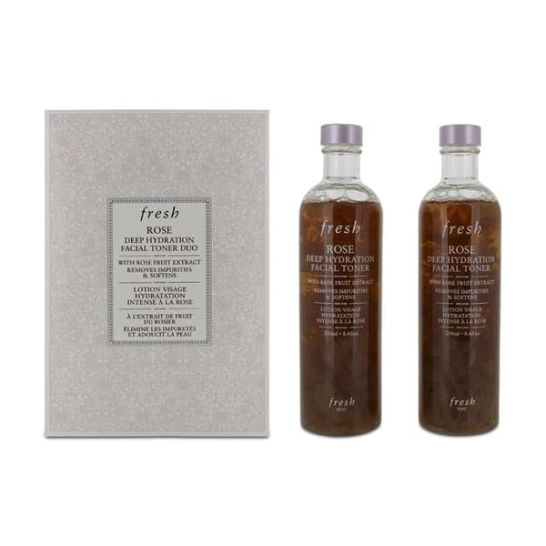 Fresh Rose Hydration Facial Toner Duo 2 x 250ml Removes Impurities & Softens