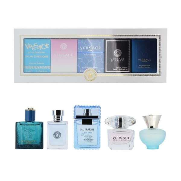 Versace Fragrance Gift Set Eau De Toilette 5 x 5ml Unisex For Her Him EDT Mini
