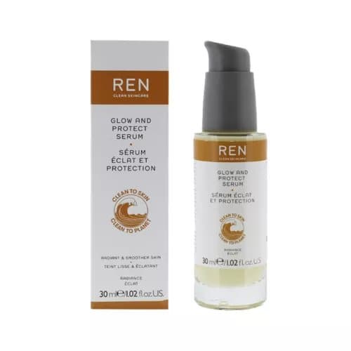 Ren Face Serum Glow And Protect 30ml Enhance & Revitalise Radiant Boost Skincare