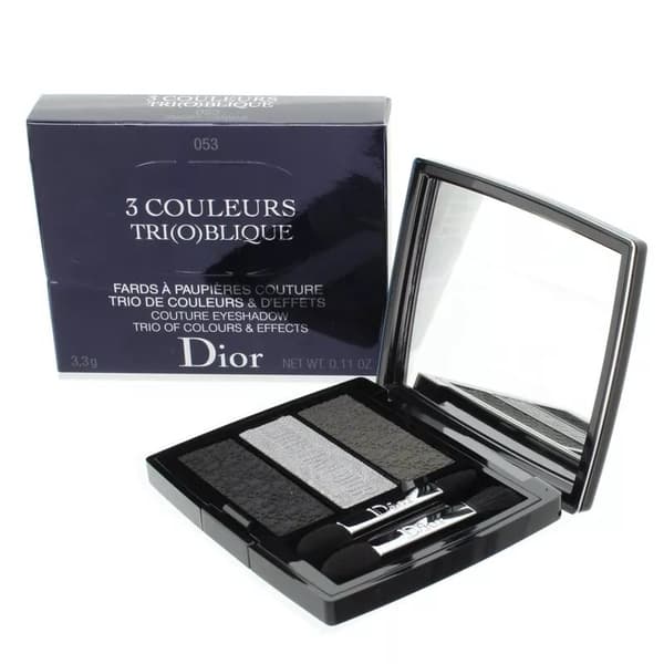 Dior Silver Eyeshadow Palette 3 Colours Black Grey 053 Smoky Canvas Brand
