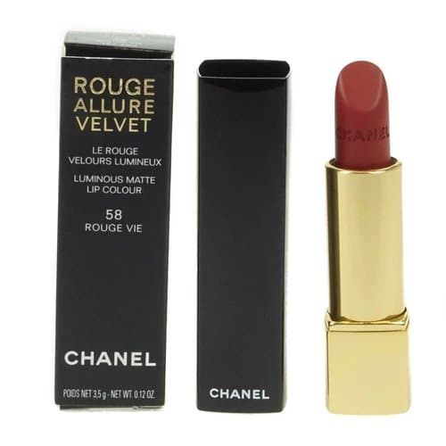 Chanel Red Lipstick Rouge Allure Velvet Lipstick Luminous Matte 58 Rouge Vie