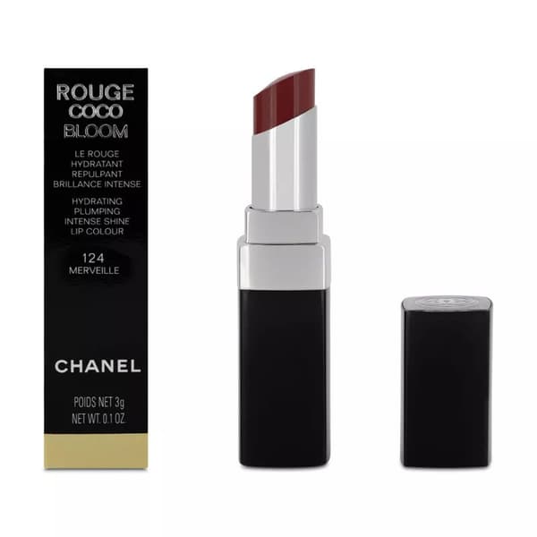 Chanel Rouge Coco Bloom Red Lipstick Hydrating Plumping Lip Colour 124 Merveille