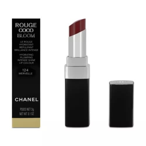 Chanel Rouge Coco Bloom Red Lipstick Hydrating Plumping Lip Colour 124 Merveille