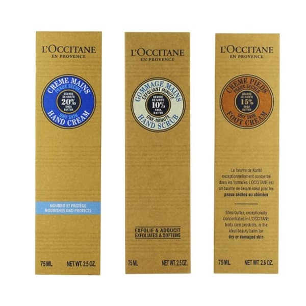 L’Occitane Hand Cream Foot Cream Hand Scrub 75ml Set Dry Skin Shea Butter