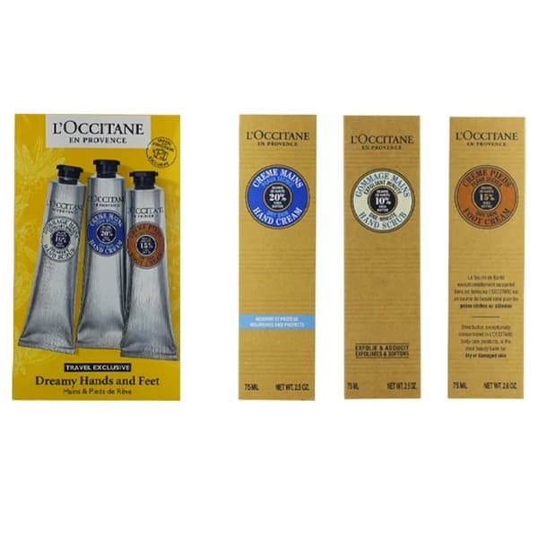 L’Occitane Hand Cream Foot Cream Hand Scrub 75ml Set Dry Skin Shea Butter