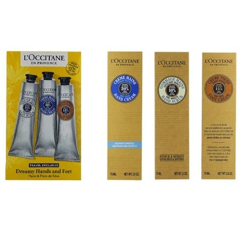 L’Occitane Hand Cream Foot Cream Hand Scrub 75ml Set Dry Skin Shea Butter