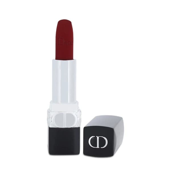Dior Rougue Contour Colour Lipstick & Wear 999 Velvet Red Long Wear Lip Colour