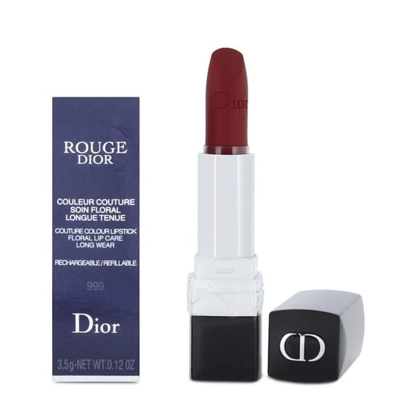 Dior Rouge Couture 999 Colour Lipstick & Wear Matte Red Long Wear