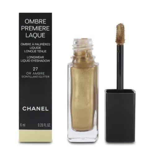 Chanel Ombre Premiere Laque Longwear Liquid Eyeshadow 27 Ambre Gold Shimmer Look