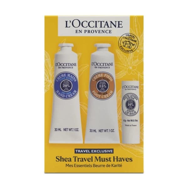 “L’Occitane Hand Foot Creams & Lip Balm Shea Butter Dry Skin Skincare Travel Set