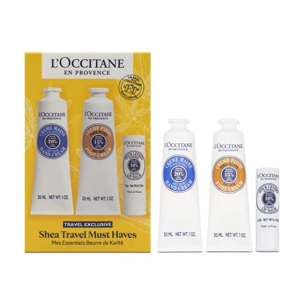“L’Occitane Hand Foot Creams & Lip Balm Shea Butter Dry Skin Skincare Travel Set