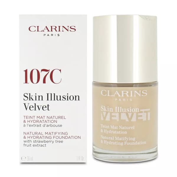 Clarins Hydrating Foundation Skin Illusion Velvet 107C 30ml