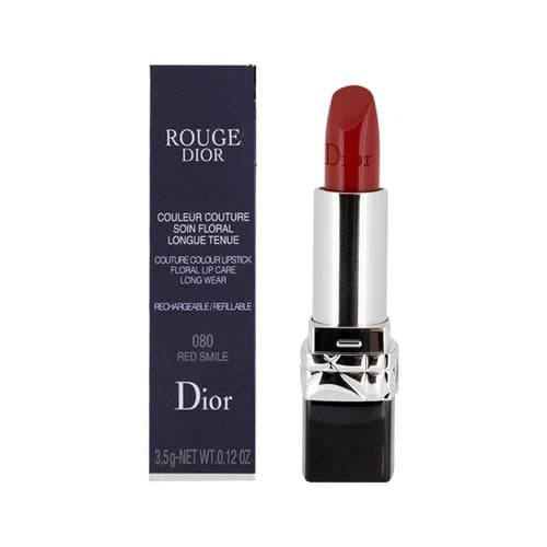 Dior Rouge Lipstick 080 Red Smile Satin Lip Stick Hydrating 16hr Long Wear
