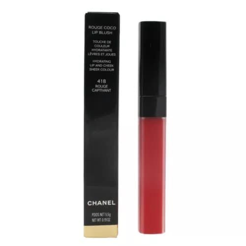 Chanel Red Lipstick Blusher Rouge Coco Lip Blush 418 Rouge Captivant Lip Gloss