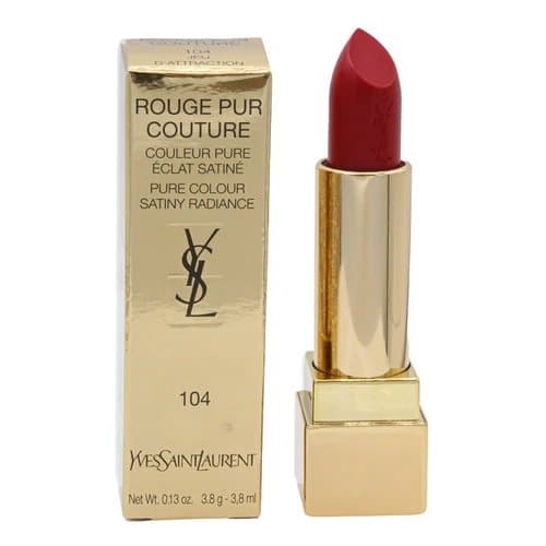 YSL Red Lipstick Rouge Pur Couture 104 Jeu D’Attraction Vibrant Satin Lip Stick
