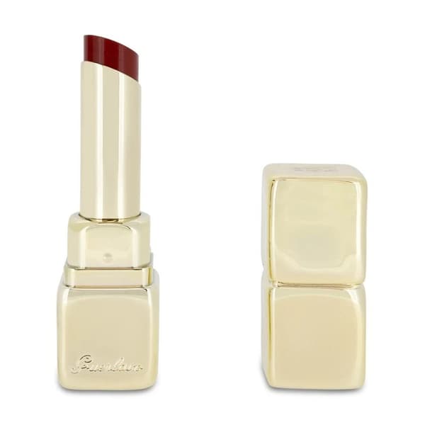 Guerlain Kiss Kiss Shine Bloom Lipstick 809 Flower Fever Dark Red Matte FInish