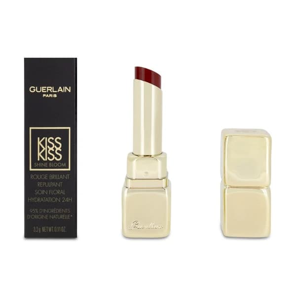 Guerlain Kiss Kiss Shine Bloom Lipstick 809 Flower Fever Dark Red Matte FInish