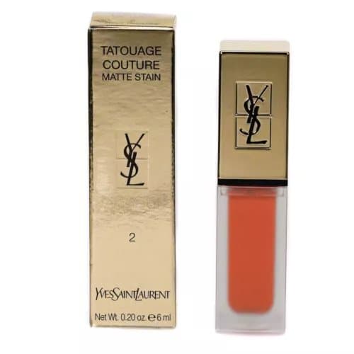 YSL Lipstick Yves Saint Laurent Tatouage Couture 2 Crazy Tangerine Matte Stain