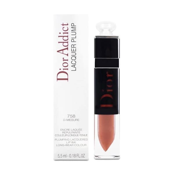 Dior Red Lipstick Addict Lacquer Plump 758 D-Mesure Plumping Ink Lip Stick -