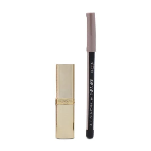 L’Oreal Black Mascara Eyeliner Nude Lipstick 235 Make Up Set I Am Worth It Nudes