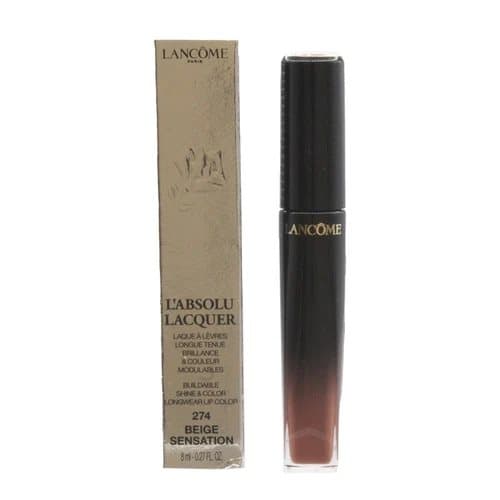 Lancome Pink Lipstick L’Absolu Lacquer Lip Glossy Stick 274 Beige Sensation
