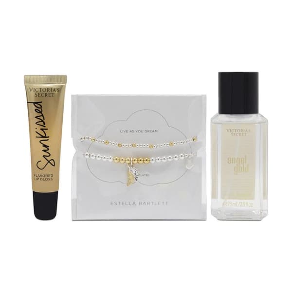Victoria’s Secret Angel Gold Fragrance Mist & Lip Gloss & Bracelets Gift Set