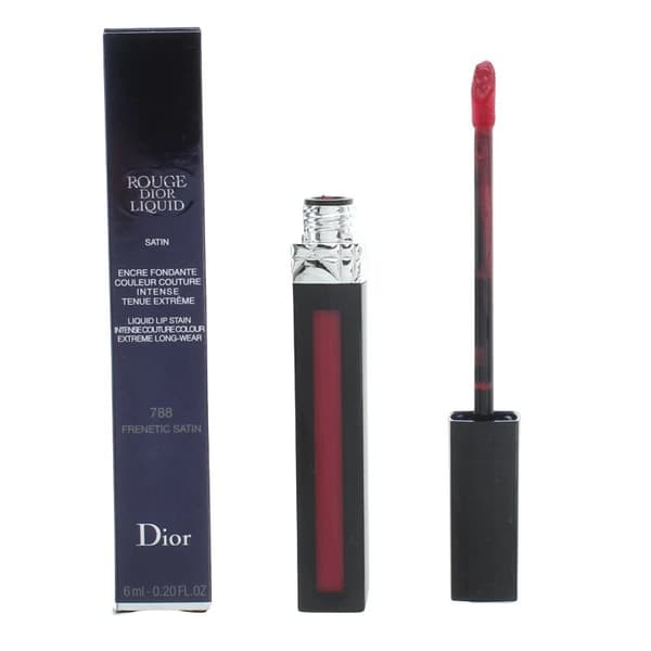 Dior Pink Lipstick Rouge Liquid Lip Stain 788 Frenetic Satin Red Lip Stick -