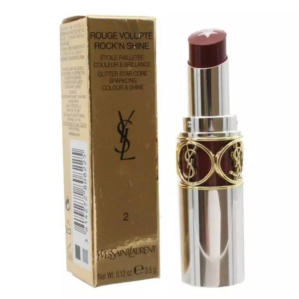 YSL Lipstick Red Rouge Volupte Rock’N Shine 2 Cacao Bounce Dark Red Lip Stick