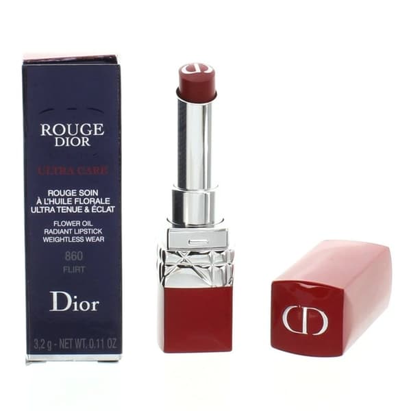 Dior Red Lipstick Rouge Ultra Care Flower Oil Radiant Lip Colour 860 Flirt -