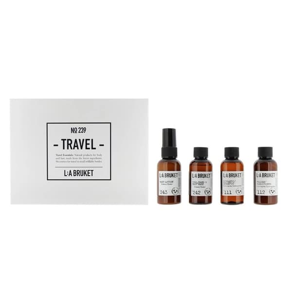 LA Bruket Shampoo Conditioner Body Wash & Lotion Travel Set 4 x 55ml