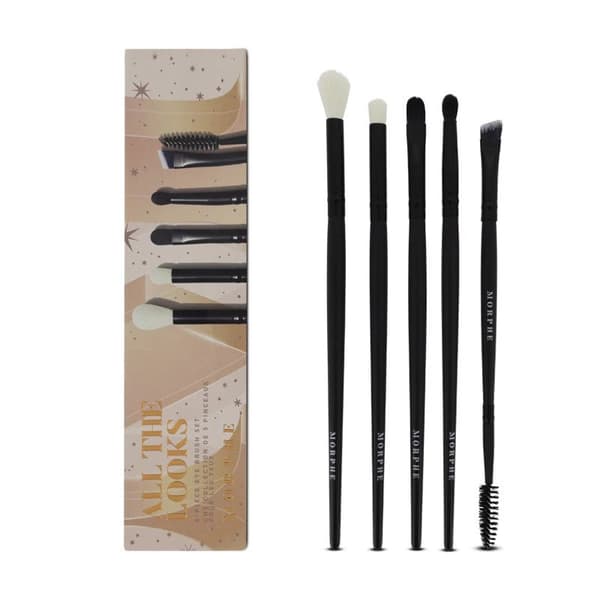 Morphe 5 Piece Makeup Set Eye Brush Shadow Creases Blender Gift Set - Vegan
