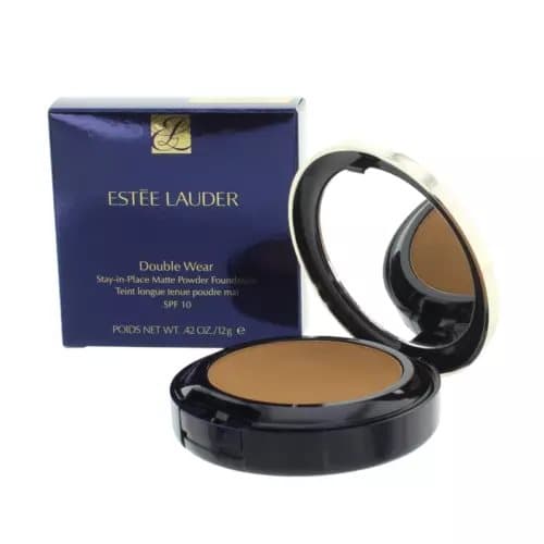 Estee Lauder Dark Powder Foundation Double Wear Matte SPF10 5W2 Rich Caramel