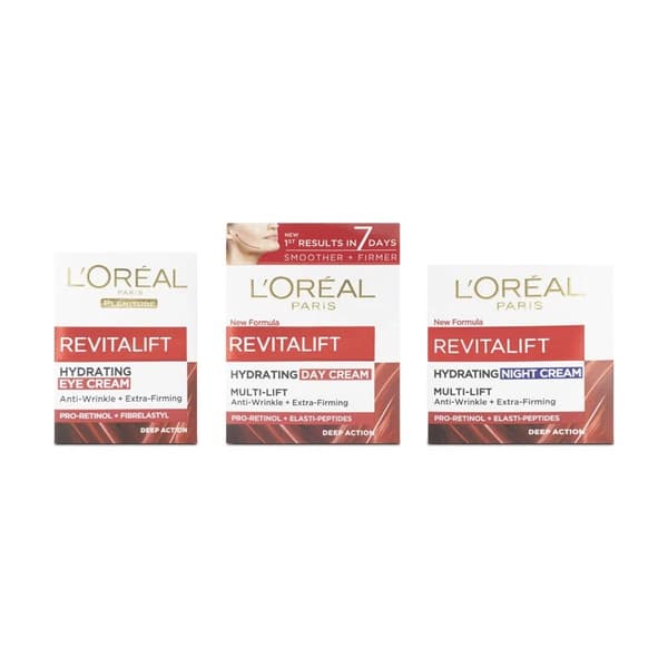 L’Oreal Revitalift Day & Night Moisturising Cream 50ml & Eye Cream 15ml Set