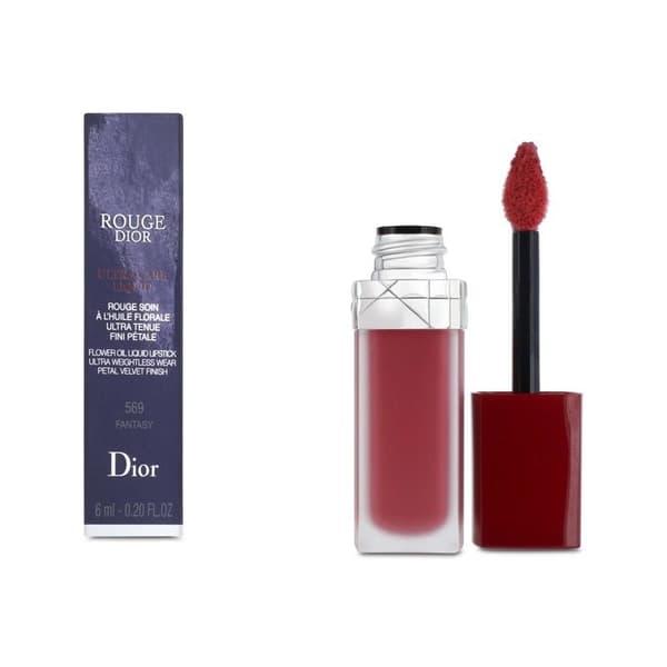 Dior Rouge Dior Red Liquid Lipstick Ultra Care 569 Fantasy 6ml Matte Lip Glow