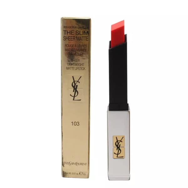 YSL Coral Lipstick The Slim Sheer Matte 103 Orange Provocant Yves Saint Laurent