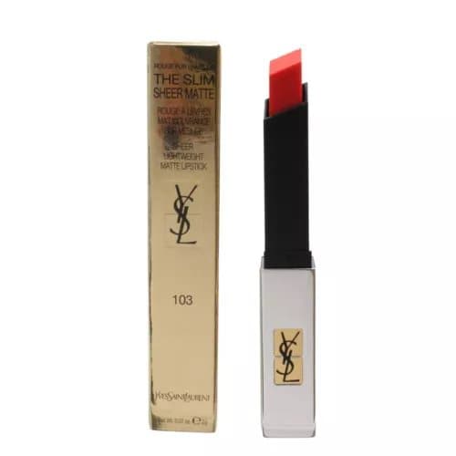YSL Coral Lipstick The Slim Sheer Matte 103 Orange Provocant Yves Saint Laurent