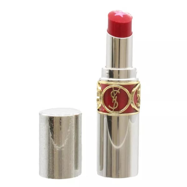 YSL Red Lipstick Rouge Volupte Shine Glitter Star Core Shine 7 Red Show Makeup