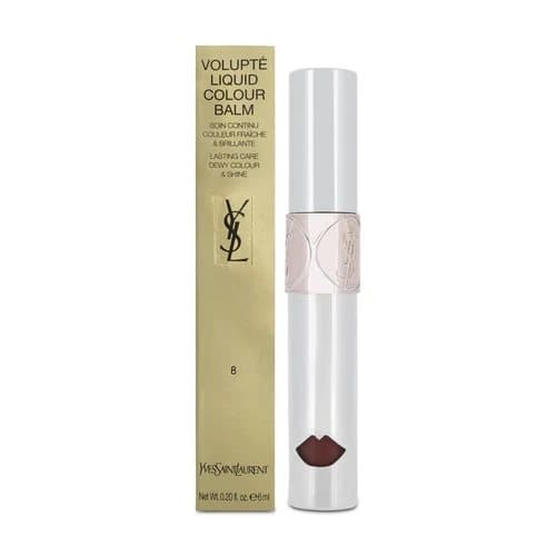 YSL Pink Lip Gloss Volupte Liquid Lip Balm 8 Excite Me Pink Dewy Colour -