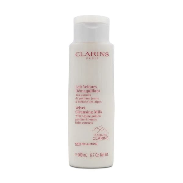 Clarins Velvet Cleansing Milk 200ml Alpine Golden Gentian & Lemon Balm Extracts