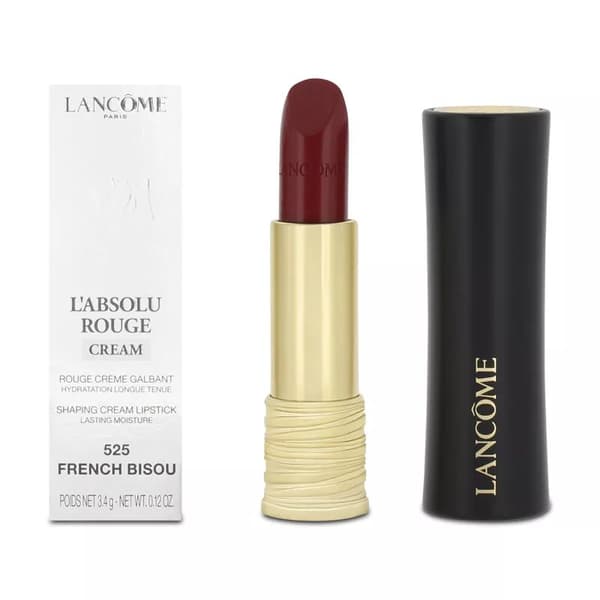 Lancôme L’Absolu Rouge Cream Lipstick 18H-Wear Satin Lip Color 525 French Bisou