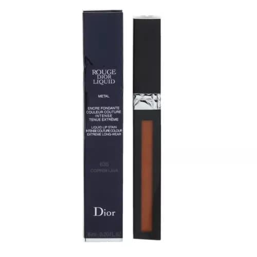 Dior Orange Lipstick Rouge Liquid Metal Lip Stain 635 Copper Lava Copper