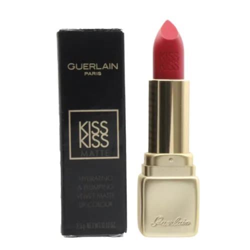 Guerlain Red Matte Lipstick KissKiss Velvet M332 Fire Red Lip Stick Colour
