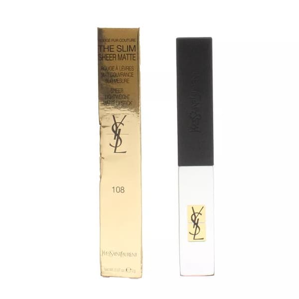YSL Red Matte Lipstick Rouge Pur Couture The Slim Sheer Matte 108 Rouge Devetu