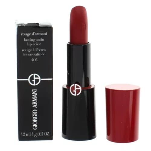 Giorgio Armani Red Lipstick Rouge D’Armani Lasting Lip Stick 405 Lucky Red Satin