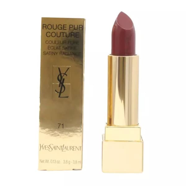 YSL Dark Red Lipstick Rouge Pur Couture Satiny Radiance 71 Black Red Lip Stick