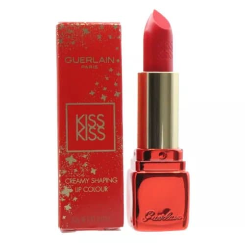 Guerlain Red Satin Lipstick KissKiss Le Rouge 325 Rougue Kiss Creamy Shaping Lip
