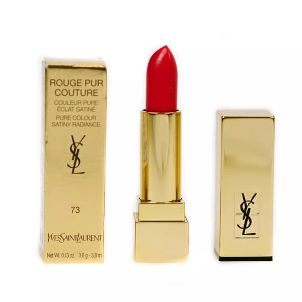YSL Red Lipstick Yves Saint Laurent Rouge Pur Couture 73 Rhythm Red -