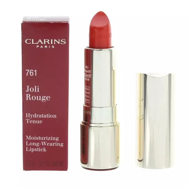 Clarins Lipstick Joli Rouge Red Lip Stick 761 Spicy Chili Satin Long Lasting