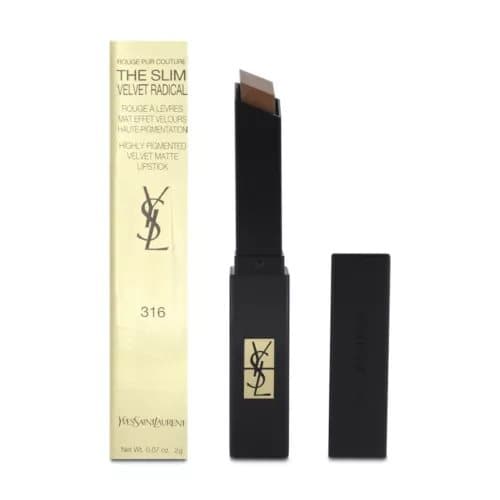 YSL Brown Lipstick The Slim Velvet Radical Semi-Matte Lipstick 316 Vibe in Amber