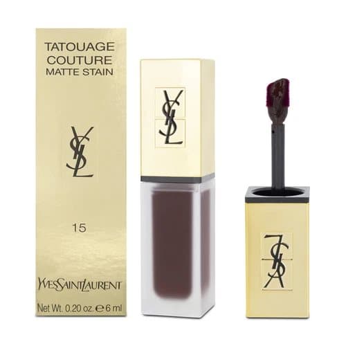 YSL Plum Liquid Lipstick Lip Stain Tatouage Couture Matte 15 Violet Conviction
